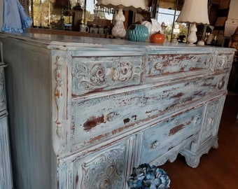 SOLD** French Country Painted Walnut Sideboard