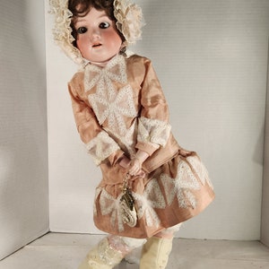 Antique Armand Marsielle Head & Shoulder China Doll with Leather Legs A.M 370 2 1/2 DEP