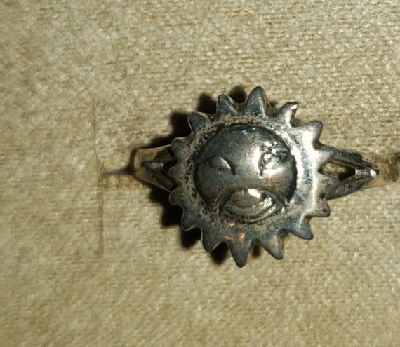 Vintage Sterling Silver Sun Ring - image 2
