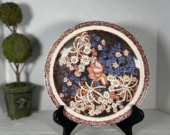 Piatto da insalata Art Deco Vntg Vernon Kilns California Lei Lani da 9,5" Blanding Hawaii