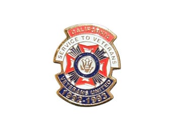 Vintage California Service To Veterans 1992-1993 przypinka na klapę