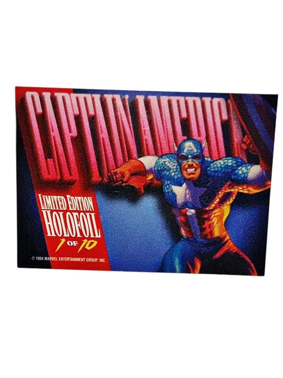 Holographic Holofoil Captain America 1994 Marvel Masterpiece