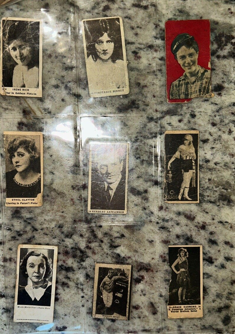 Antique Hollywood Silent Movie Star Strip Cards Lot - Etsy