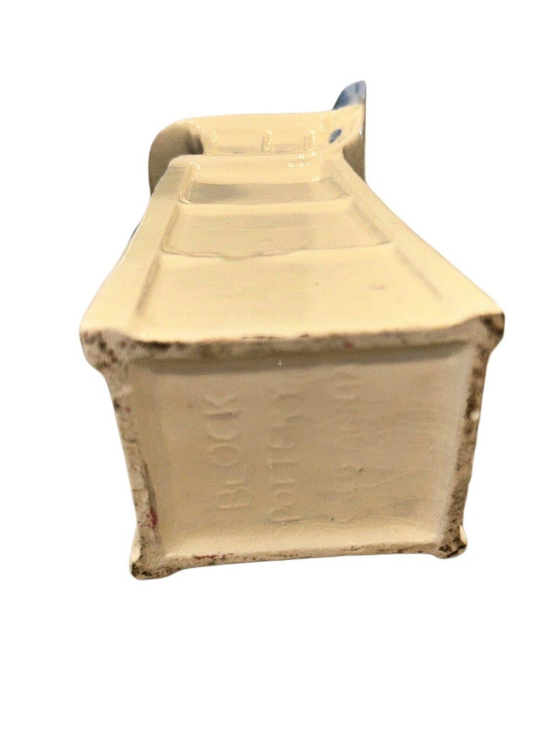 Vintage Block Pottery Blue Ceramic High Chair Planter Baby Room Decor ...