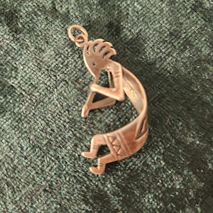 Southwestern Sterling Silver Native Indian Kokopelli Flute Player Pendant