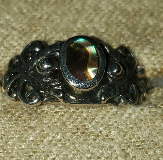 Sterling Silver abalone Ring*Silver Ring*Sterling… - image 2