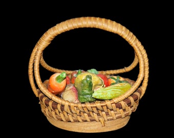 Miniature Vegetable Basket Dollhouse Knick-knack