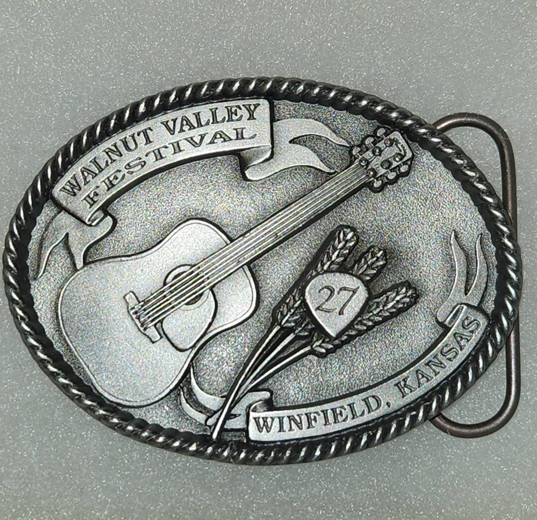 Flatpicking Championship Belt Buckle Walnut Valley Festival Bluegrass 2024 Music 1990