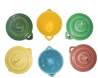 Early Vintage Harlequin FiestaWare Sugar Bowls & Sugar Lids USA Various Colors
