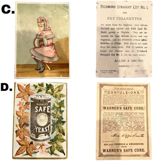 Various Antique Victorian Era Collectible Medical Advertisment OG
