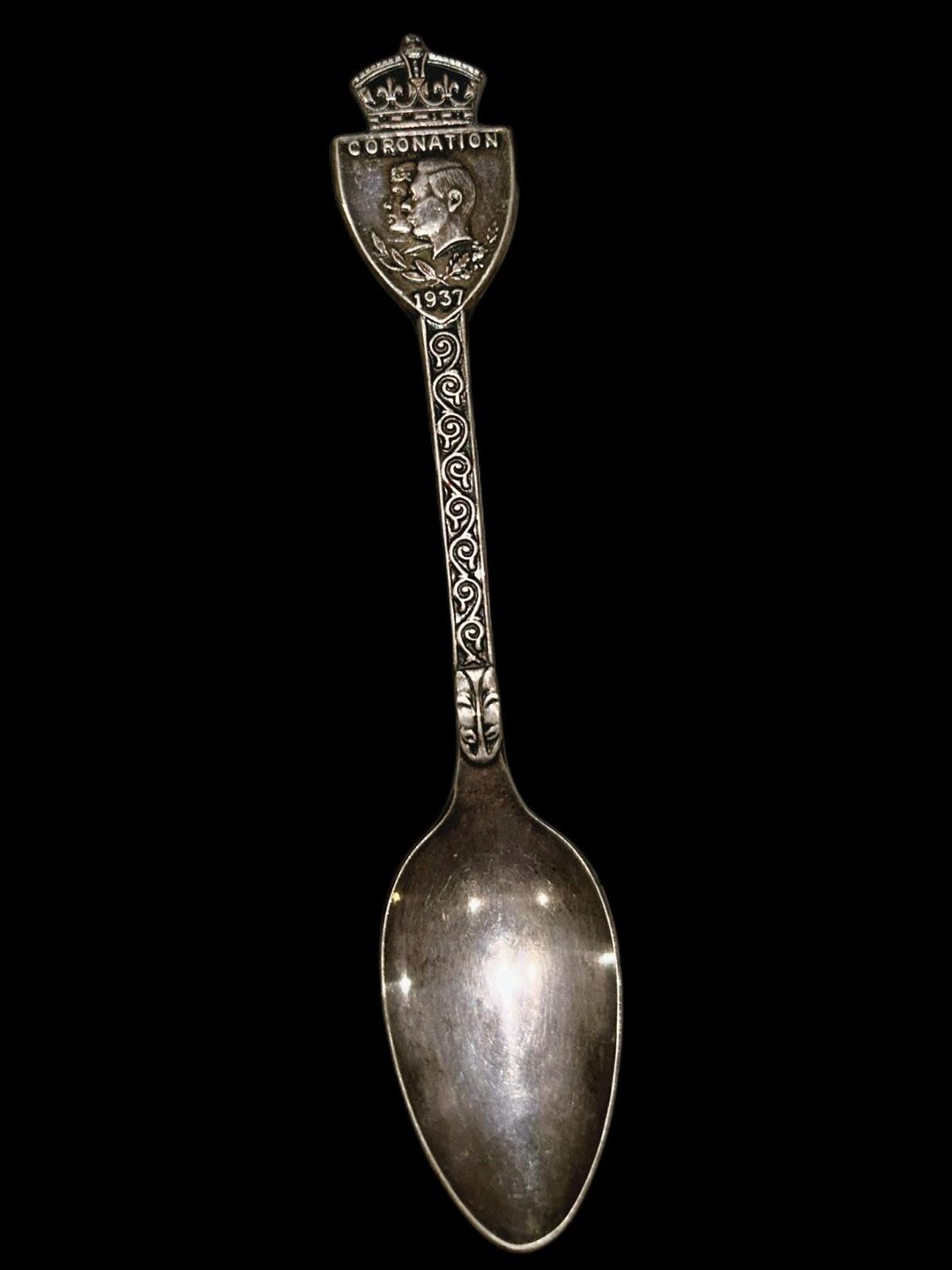 スターリングシルバーアノインティングスプーン1937 Coronation 1937 Vintage Collectible Silver Plated Coronation Spoon George VI