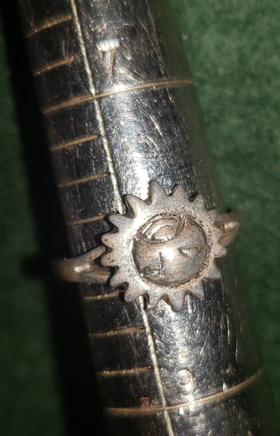 Vintage Sterling Silver Sun Ring - image 3