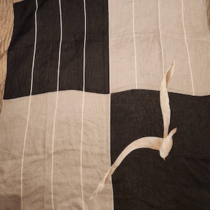 Vintage Seagull Black and Beige Scarf Animal Neck Scarf