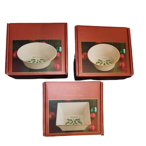Lenox Christmas Holly Bols ronds ovales carrés en porcelaine