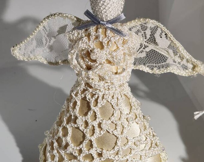 Vintage Handcrafted Satin With Lace and Crochet Angel 6" - Etsy