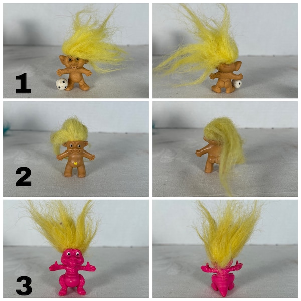 Various Vintage 90's Miniature & Small Collectible Troll Dolls