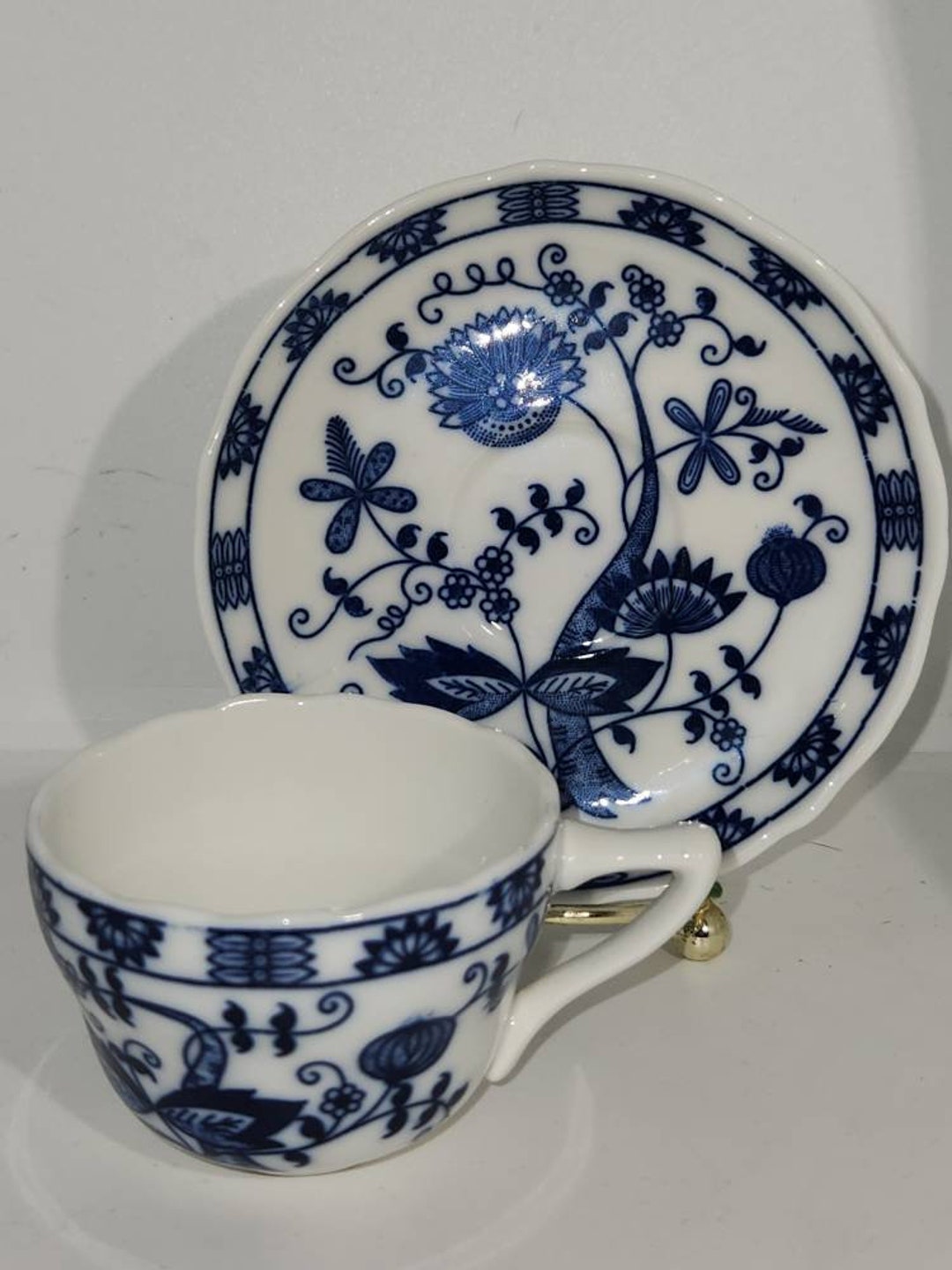 Vintage Vienna Woods Fine China Porcelain Blue Onion Demitasse Etsy