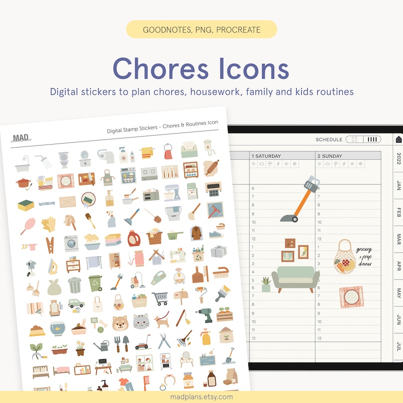 Chore Chart Icon Stickers - Etsy