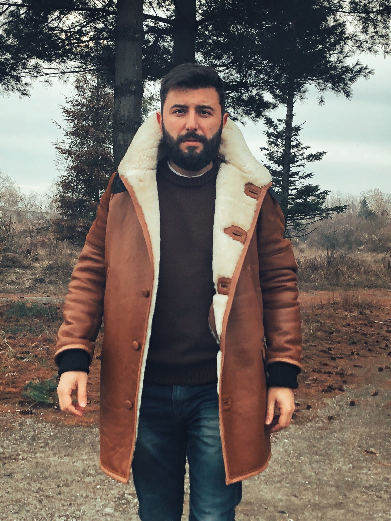 Mens shearling coat Mens shearling jacket Handmade coat Real Etsy