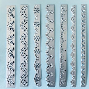 7 Lace Layer Borders Dies - Die Cutting Machine Dies for Collaging Scrapbooking Cardmaking Lace Trim Edges Paper Crafts