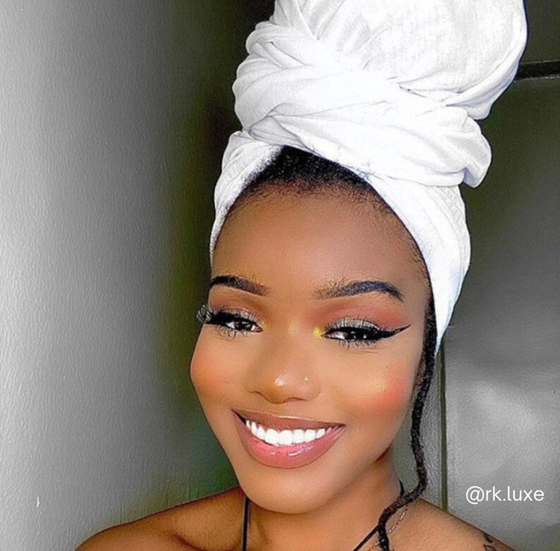 White Stretchy Durable Head Wrap for Women Headwraps for Etsy