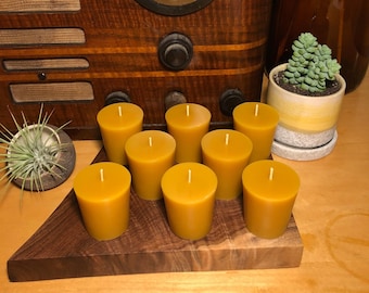 Votive Candle Set - 100% Pure Beeswax - Altar Candle - Portland Beeswax Candle Company - Air Purifier - Negative Ions - All Natural