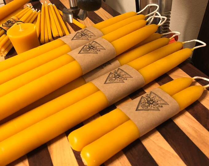 Beeswax Taper Candles 100 Pure Beeswax Hand Dipped 2 Sizes Unscented
