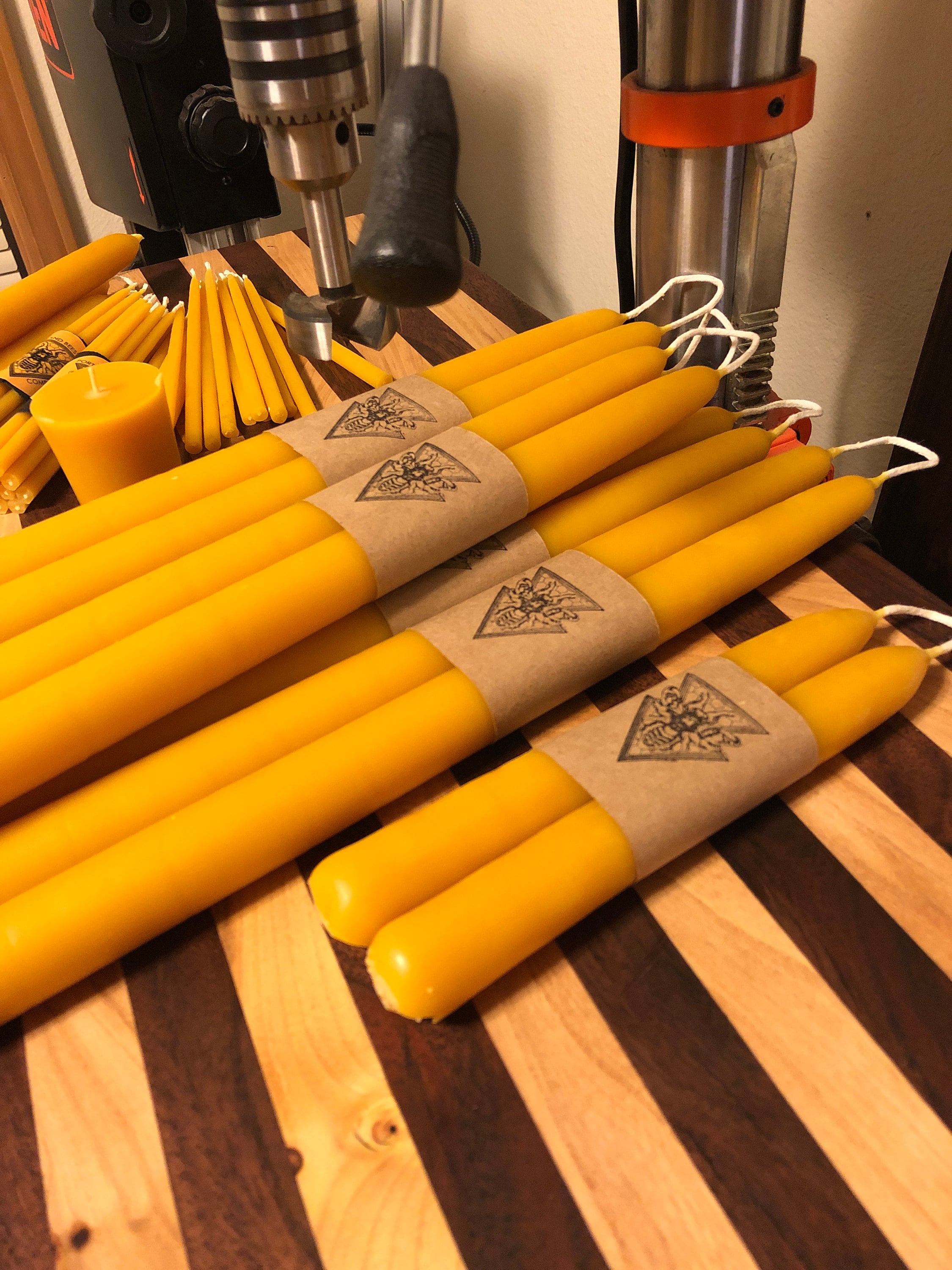 Beeswax Taper Candles 100 Pure Beeswax Hand Dipped 2 Etsy Canada