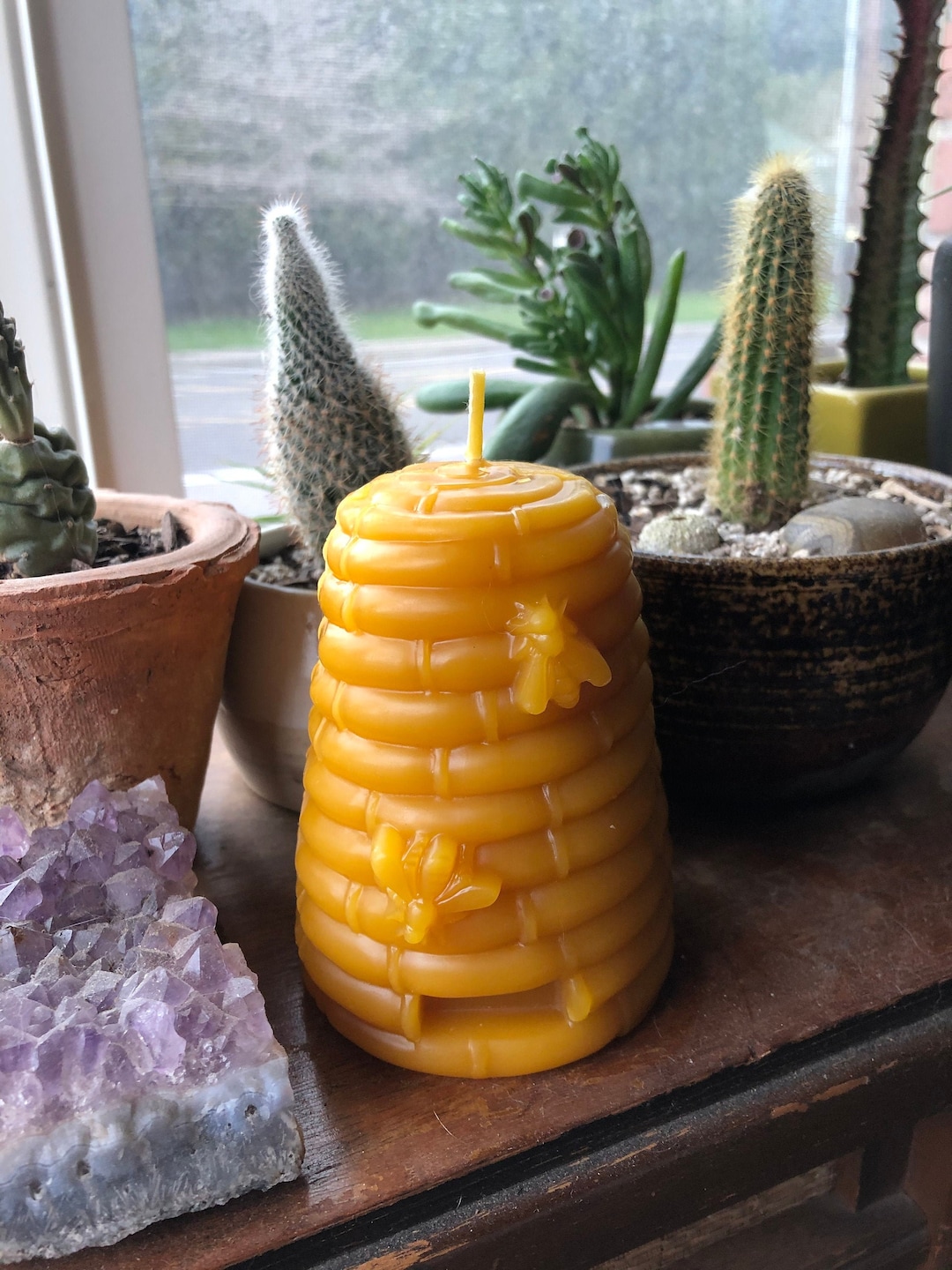Bee Skep Candle Beehive Candle 100 Pure Beeswax 8.5oz Unscented