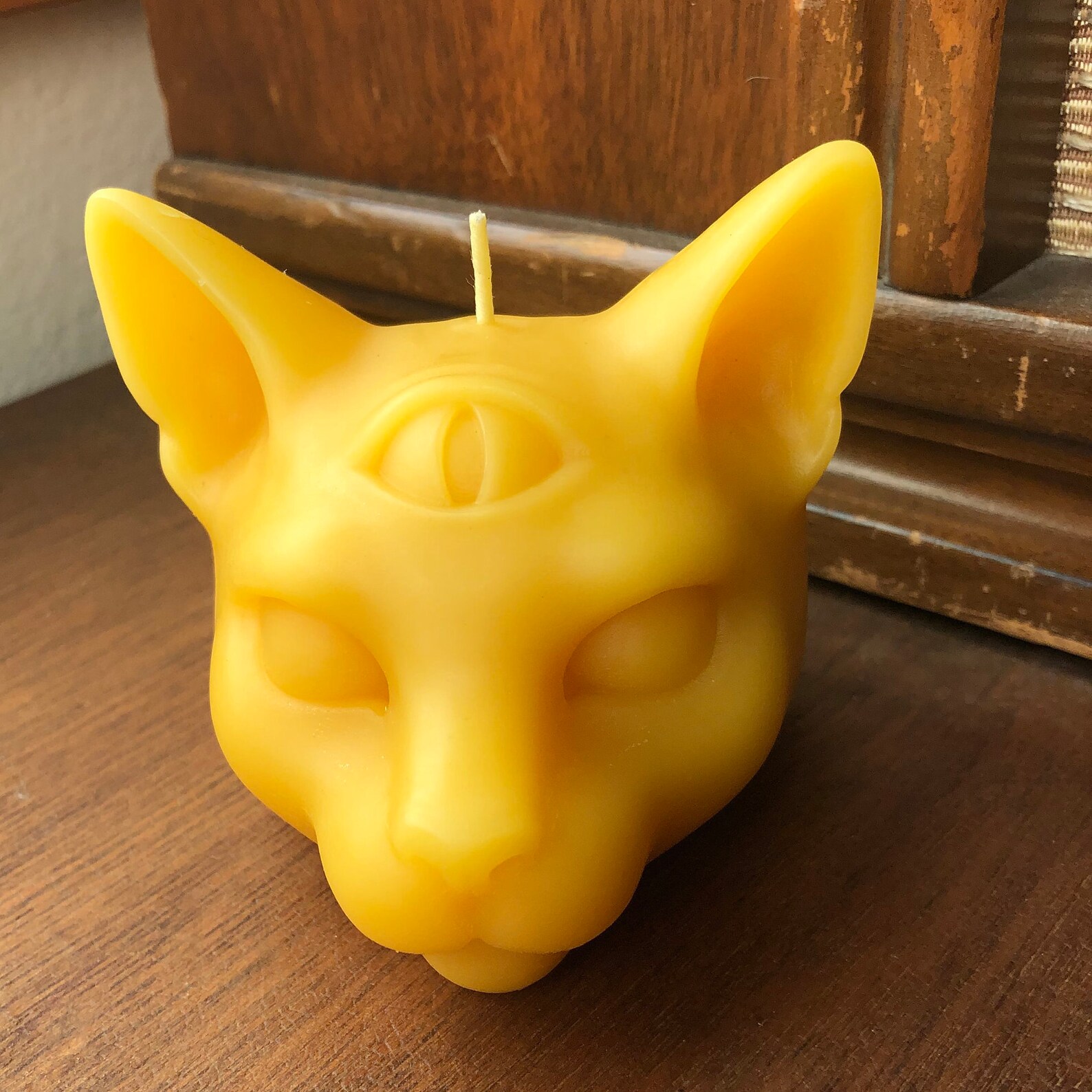 Cat Head Candle Third Eye 100 Pure Beeswax 6 oz Etsy