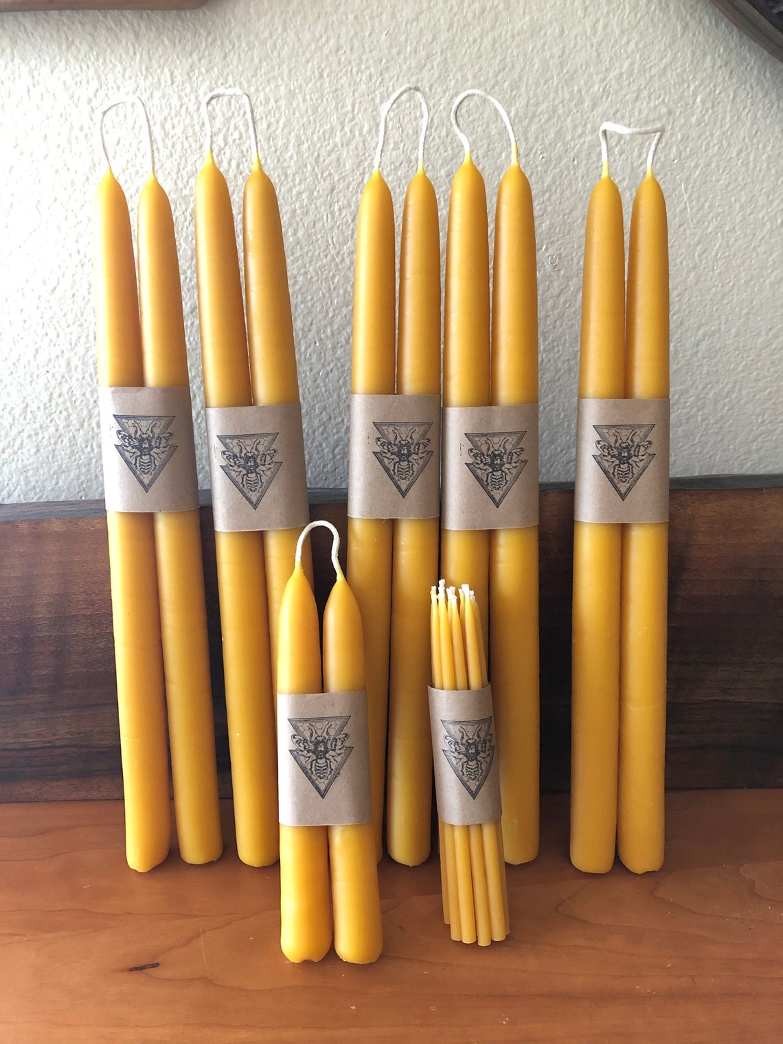 Beeswax Taper Candles 100 Pure Beeswax Hand Dipped 2 Etsy