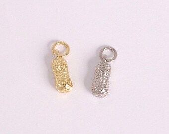 3Pcs Dainty Peanut Pendant,18K Gold Plating Peanut Charm,DIY Necklace Earrings Jewelry Making Supply