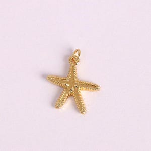 3Pcs Dainty Starfish Pendant,18K Gold Plated Starfish Charms,Marine Life Pendant, DIY Jewelry  Accessories Supply