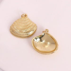 3Pcs 18K Gold Shell Pendant,Beach Shell Pendant,Shell  Necklace Pendant,DIY Jewelry Making Supply