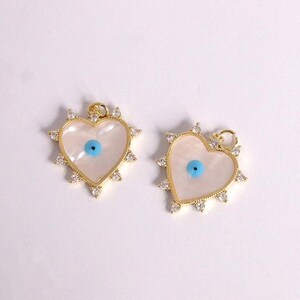 3stk Herz Perle Shell Anhänger, 18K Gold gefüllt Herz Anhänger, Emaille Herz Charms, Liebeszauber, geben ihr Geschenk, DIY Schmuck machen Lieferungen