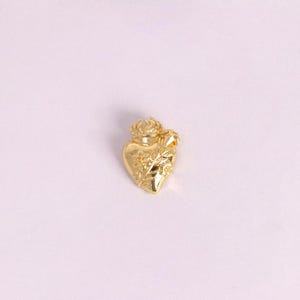 3Pcs Gold Heart Rose Charm,18K Gold Filled Rose Pendant,Heart Pendant,DIY Jewelry Making Supply