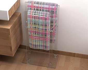 Agplex - Clear plexiglass towel stand - Highly stable base - measures 50x28x87cm - Plexiglass thickness 12mm