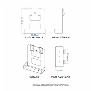 Tablette de douche sans perforation pour suspension Porte-savon de douche en plexiglas noir mat avec 2 porte-serviettes image 5