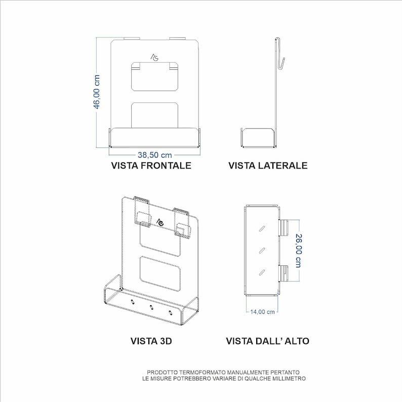 Tablette de douche sans perforation pour suspension Porte-savon de douche en plexiglas noir mat avec 2 porte-serviettes image 5