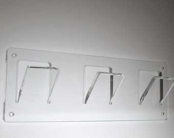 Appendiabiti da parete 3 posti in plexiglass - Attacapanni con ganci