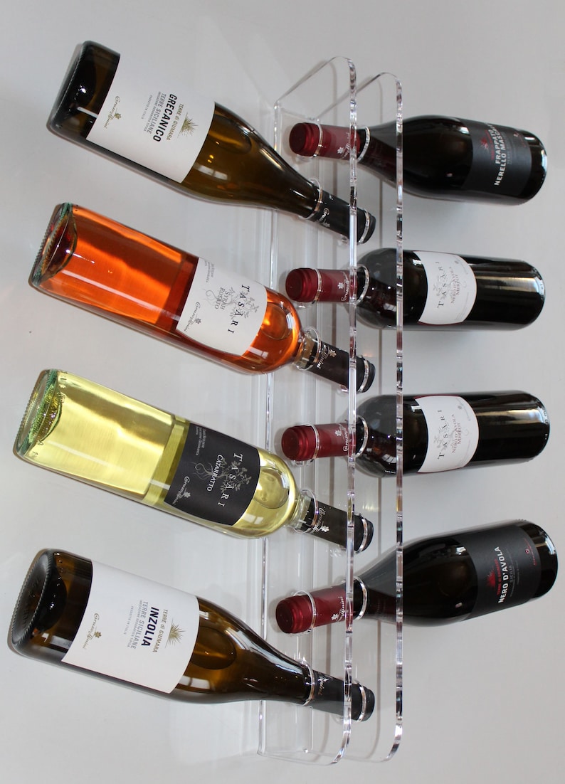 Agplex Plexiglas Wine Rack Wall Mounted. 8 Bottle Storage Etsy