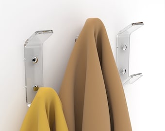 AGPLEX - Set of 3 Acrylic, Plexiglass Wall Hangers with Modern Design