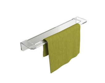Agplex - Porte-serviettes adhésif pour salle de bain en plexiglas transparent sans perforation - accessoires de salle de bain