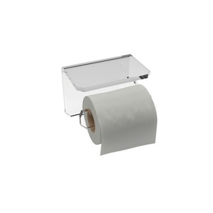 Agplex - Porta rotolo carta igienica da parete con porta cellulare - Porta cartigenica bagno in plexiglass trasparente