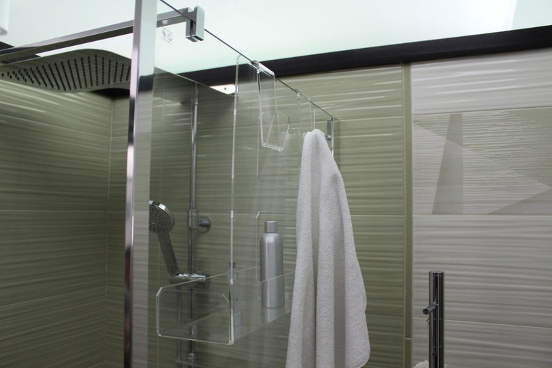 Transparent Perspex Shower Shelf With Towel Holder No Etsy