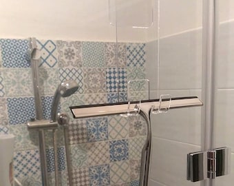 Gancio porta tergicristallo per box doccia in plexiglass trasparente