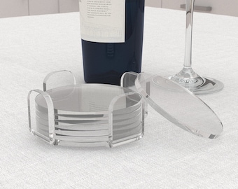 Set sottobicchieri in plexiglass trasparente