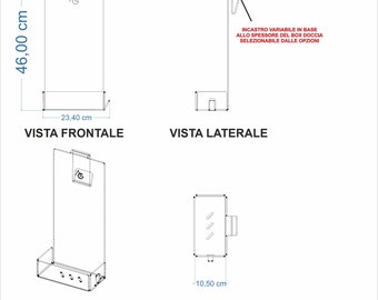Agplex Portasapone doccia in plexiglass con porta asciugamani Mensola per  doccia Misure in cm 24x20xh45 -  Italia