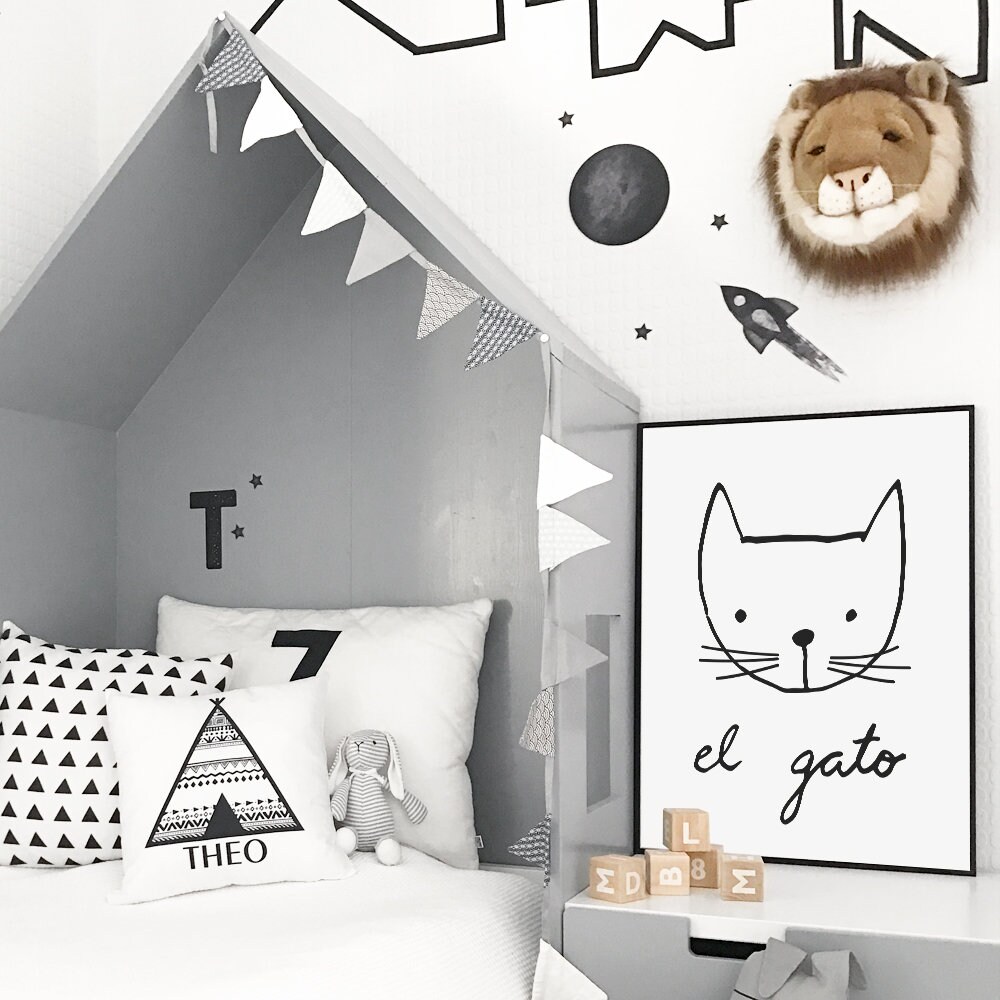 Black and white nursery printable Downloadable Print nursery Etsy