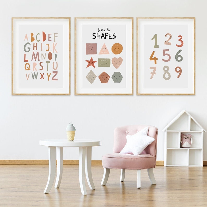 Educational Posters Nursery Printable Kids Wall Art Etsy